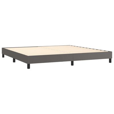 vidaXL Boxspring posteľ s matracom sivá 200x200 cm umelá koža