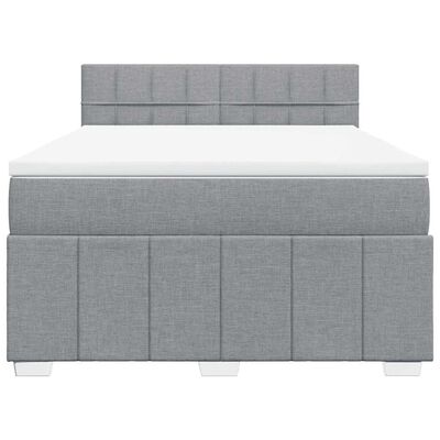 vidaXL Boxspring posteľ s matracom bledosivá 140x200 cm látka