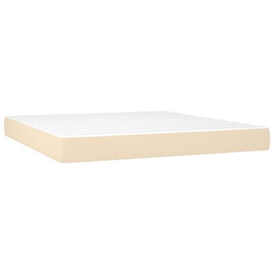 vidaXL Posteľný rám boxspring s matracom krémový 180x200 cm látka