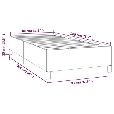 vidaXL Posteľný rám biely 80x200 cm umelá koža