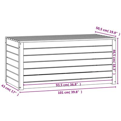 vidaXL Záhradný box čierny 101x50,5x46,5 cm masívna borovica