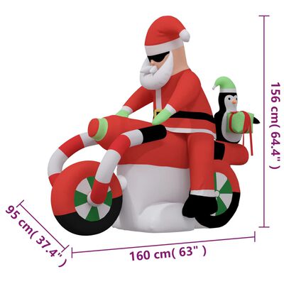 vidaXL Vianočný nafukovací Santa Claus LED 156 cm