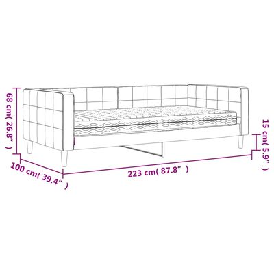 vidaXL Denná posteľ s matracom žltá 90x200 cm zamat