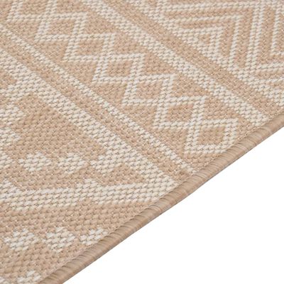 vidaXL Vonkajší koberec s plochým tkaním 80x250 cm hnedý pruhovaný