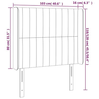 vidaXL Čelo postele s LED zelené 103x16x118/128 cm látka