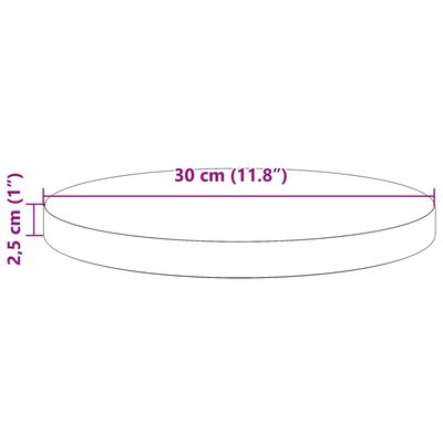 vidaXL Stolová doska okrúhla voskovohnedá Ø30x2,5 cm borovicový masív