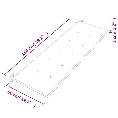 vidaXL Lavička Batavia s antracitovou podložkou 150 cm tíkový masív