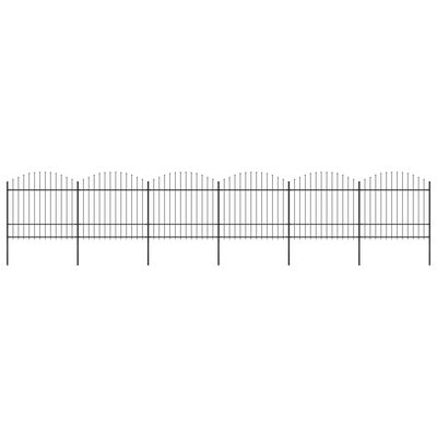 vidaXL Záhradný plot s hrotmi, oceľ (1,5-1,75)x10,2 m, čierny