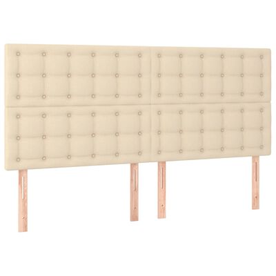 vidaXL Posteľný rám boxspring s matracom krémový 160x200 cm látka