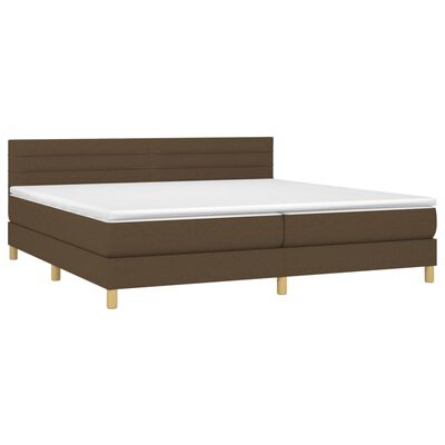 vidaXL Boxspring posteľ s matracom tmavohnedá 200x200 cm látka