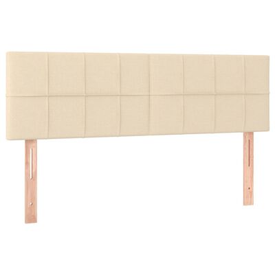 vidaXL Posteľný rám boxspring s matracom krémový 140x200 cm látka