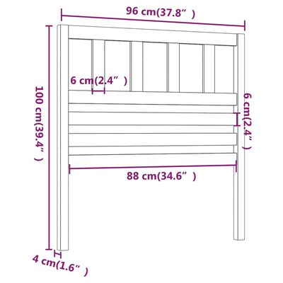 vidaXL Čelo postele čierne 96x4x100 cm masívna borovica