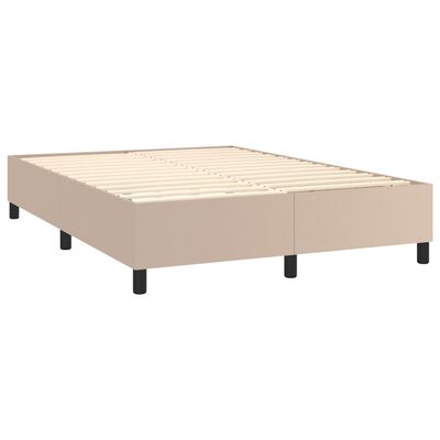 vidaXL Boxspring posteľ s matracom kapučínová 140x190 cm umelá koža