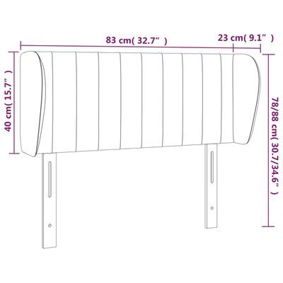 vidaXL Čelo postele so záhybmi čierne 83x23x78/88 cm zamat