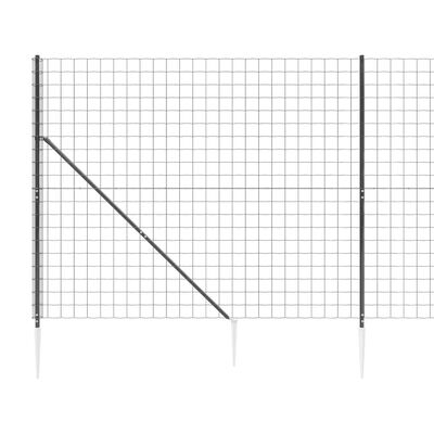 vidaXL Drôtený plot s kotviacimi hrotmi antracitový 1,8x25 m