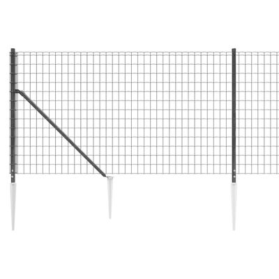 vidaXL Drôtený plot s kotviacimi hrotmi antracitový 0,8x25 m