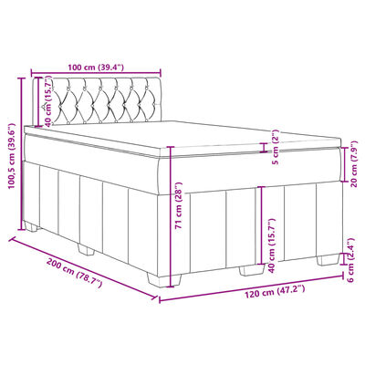 vidaXL Boxspring posteľ s matracom sivohnedý 120x200 cm látka