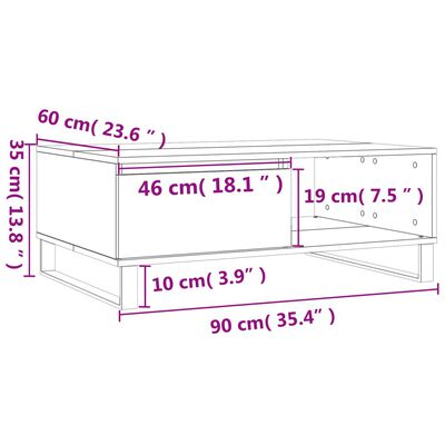 vidaXL Konferenčný stolík čierny 90x60x35 cm kompozitné drevo