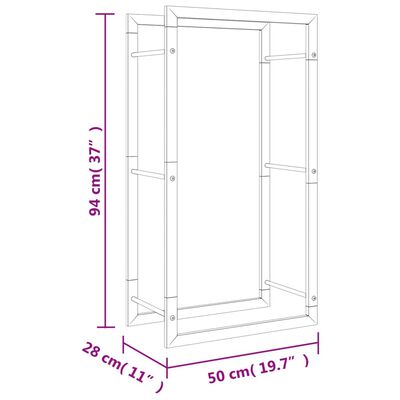 vidaXL Stojan na krbové drevo 50x28x94 cm nehrdzavejúca oceľ