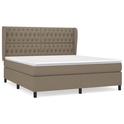 vidaXL Posteľný rám boxspring s matracom sivohned 180x200 cm látka