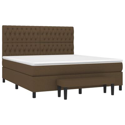 vidaXL Boxspring posteľ s matracom tmavohnedá 180x200 cm látka