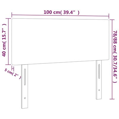 vidaXL Čelo postele s LED modré 100x5x78/88 cm látka