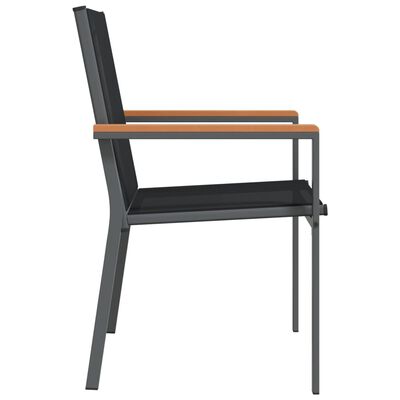 vidaXL Záhradné stoličky 6 ks čierne 55x61,5x90 cm textilén a oceľ