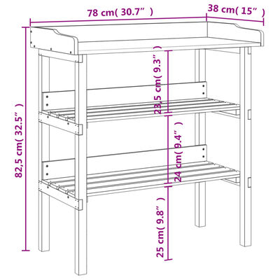 vidaXL Stôl na rastliny s policou sivý 78x38x82,5 cm masívna jedľa