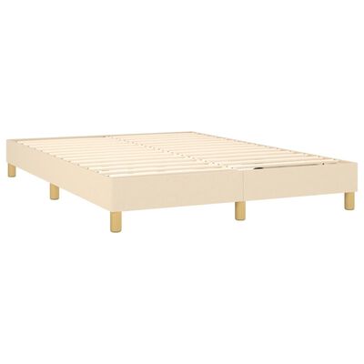 vidaXL Posteľný rám boxspring s matracom krémový 140x200 cm látka