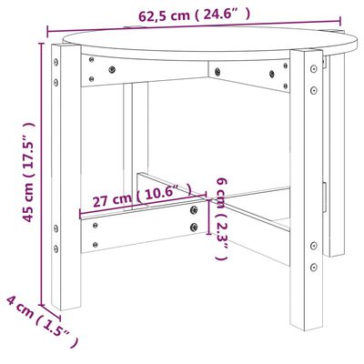 vidaXL Konferenčný stolík čierny Ø 62,5x45 cm borovicový masív