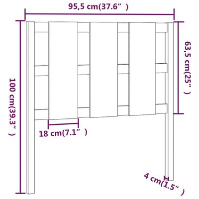 vidaXL Čelo postele 95,5x4x100 cm masívna borovica