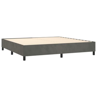 vidaXL Posteľný rám boxspring s matracom tmavosivý 200x200 cm zamat