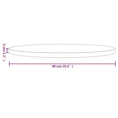 vidaXL Stolová doska okrúhla biela Ø90x3 cm masívna borovica