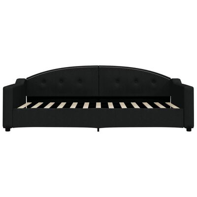 vidaXL Denná posteľ s matracom čierna 90x200 cm látka