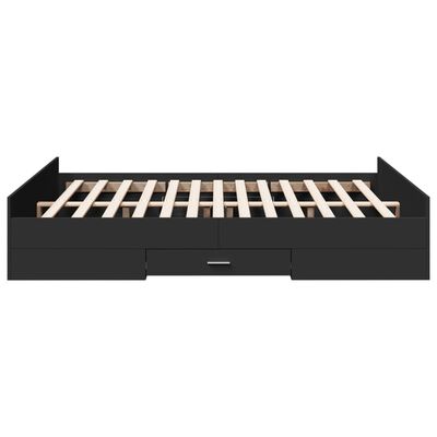 vidaXL Posteľný rám so zásuvkami čierny 160x200 cm kompozitné drevo
