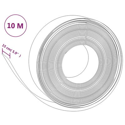 vidaXL Záhradná obruba sivá 10 m 15 cm polyetylén