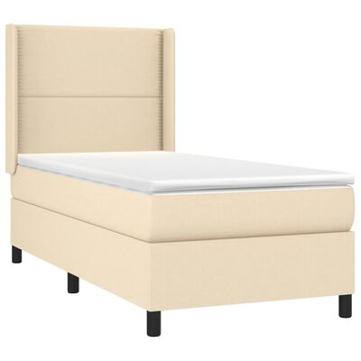 vidaXL Boxspring posteľ s matracom krémová 100x200 cm látka