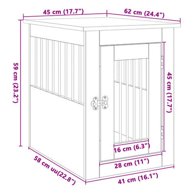 vidaXL Nábytková prepravka pre psa dub sonoma 45x62x59 cm kompoz.drevo