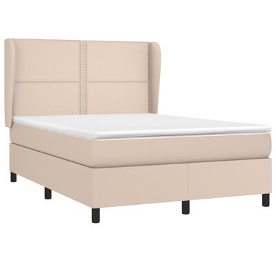 vidaXL Boxspring posteľ s matracom kapučínová 140x200 cm umelá koža