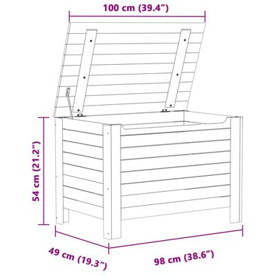 vidaXL Úložný box s vekom RANA biely 100x49x54 cm borovicový masív