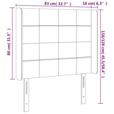 vidaXL Čelo postele so záhybmi krémové 83x16x118/128 cm látka