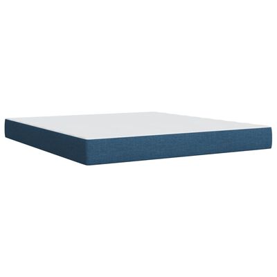 vidaXL Posteľný rám boxspring s matracom modrý 180x200 cm látka