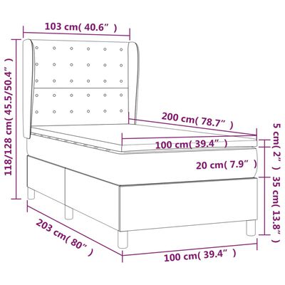 vidaXL Boxspring posteľ s matracom modrá 100x200 cm látka