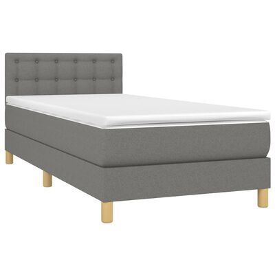 vidaXL Boxspring posteľ s matracom tmavosivá 90x190 cm látka