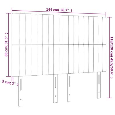 vidaXL Čelá postele 4 ks krémové 72x5x78/88 cm látka