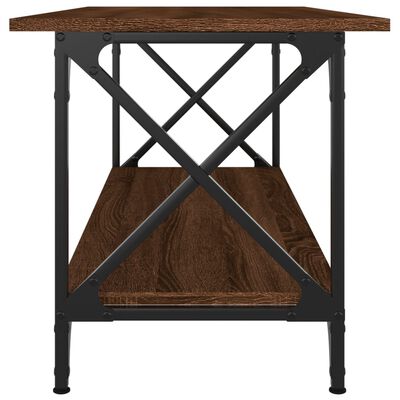 vidaXL Konferenčný stolík hnedý dub 100x45x45 cm sprac. drevo a železo