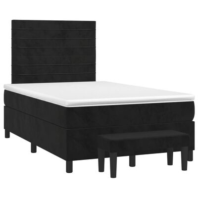 vidaXL Boxspring posteľ s matracom čierna 120x190 cm zamat