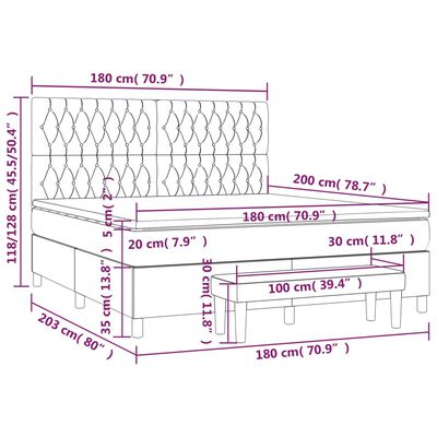 vidaXL Boxspring posteľ s matracom tmavohnedá 180x200 cm látka