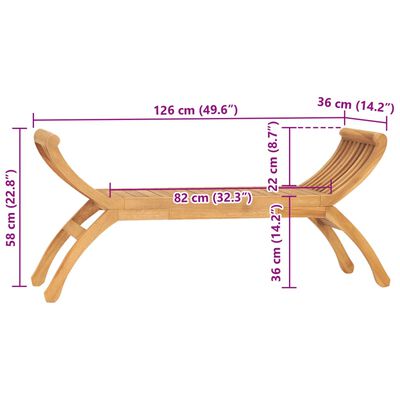 vidaXL Záhradná lavička 126 cm, tíkový masív