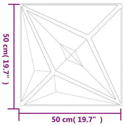 vidaXL Nástenné panely 12 ks, čierne 50x50 cm, XPS 3 m² hviezda